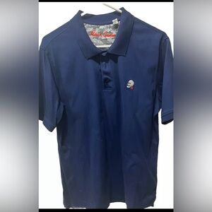 Robert Graham Mens Polo Shirt Size Medium Navy Blue Skull